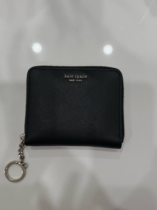 kate spade Handbags - kate spade Black Saffiano Zip Wallet with Key Ring Charm